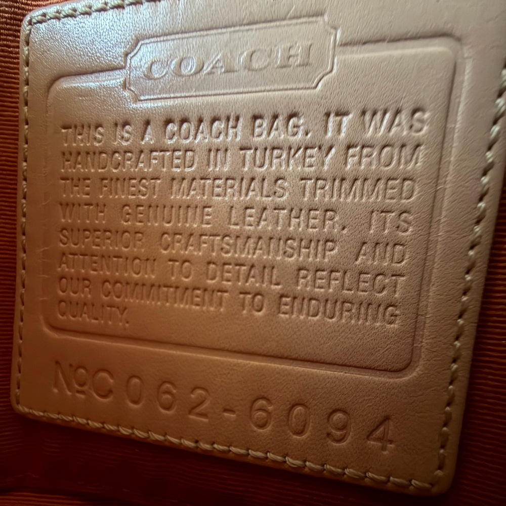 Vintage Coach Signature Demi mini Pouch Hand Bag Canvas Leather Beige 6094 - Picture 5 of 7